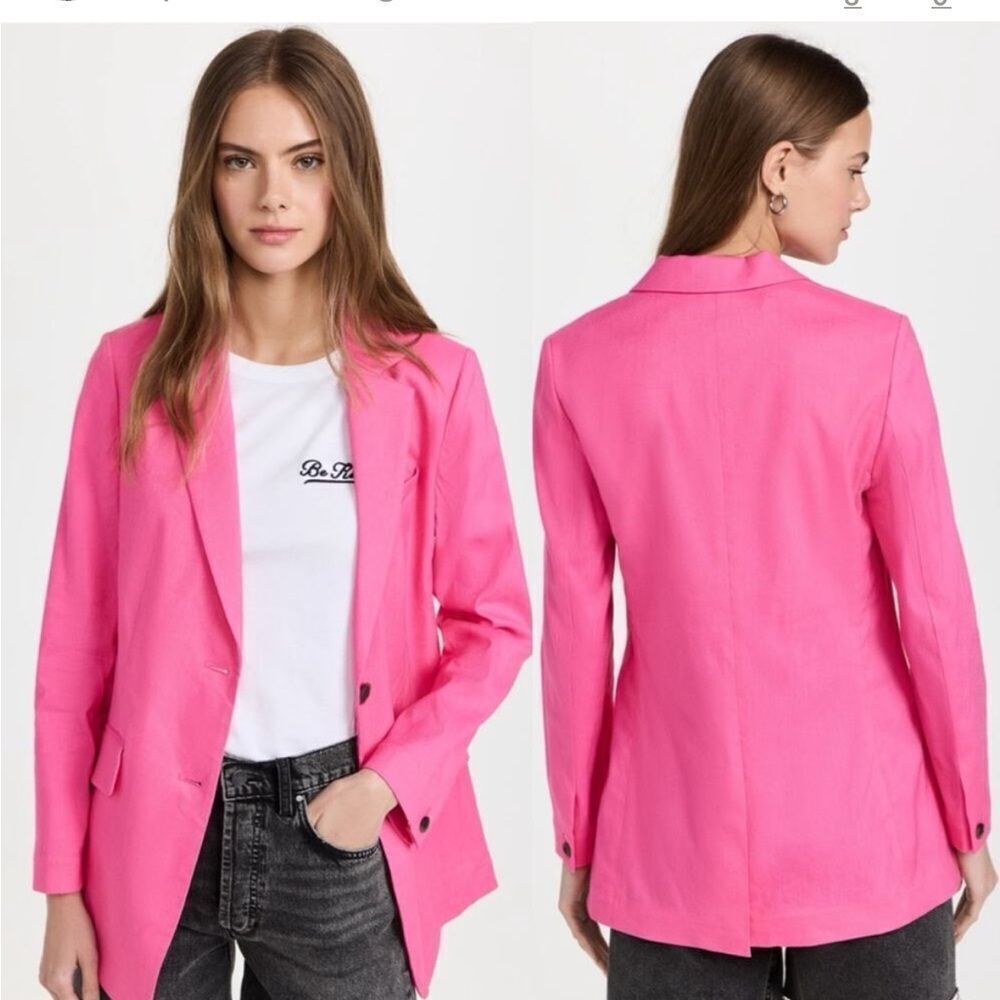 RAG & BONE MAGENTA CHARLES LINEN BLAZER size 16‎ in GUC